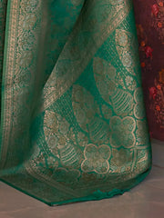 Women's Blend Purple Woven Design Designer Saree With Blouse Piece-KABHA204003B