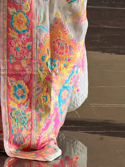 Women's Blend Blue Woven Design Designer Saree With Blouse Piece-KAFILA249004
