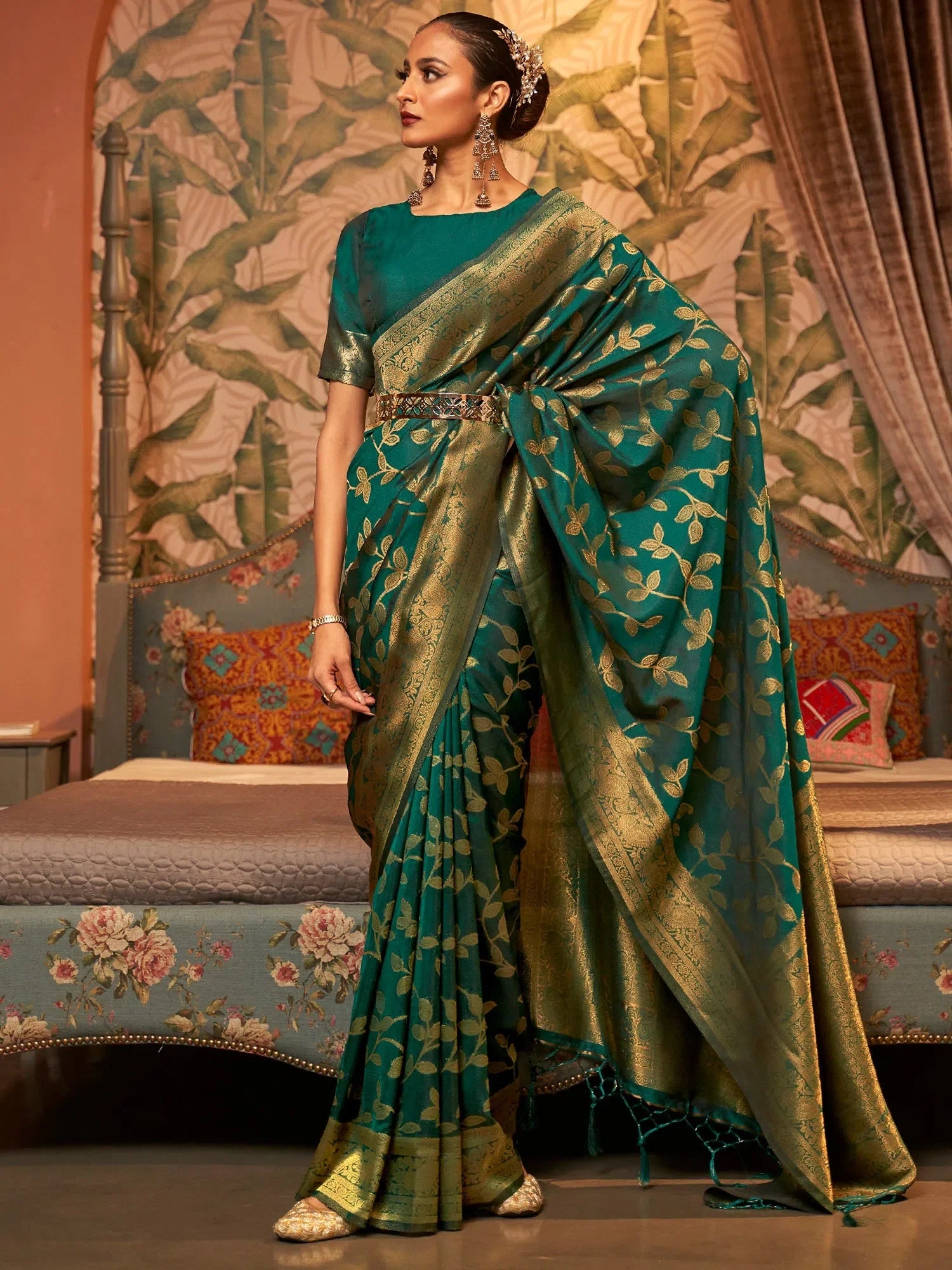 Teal Green Designer Saree | Indian Sarees with Blouse