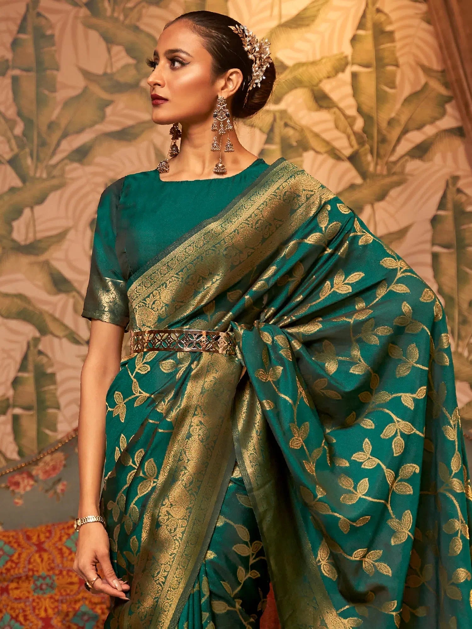 Teal Green Designer Saree | Indian Sarees with Blouse