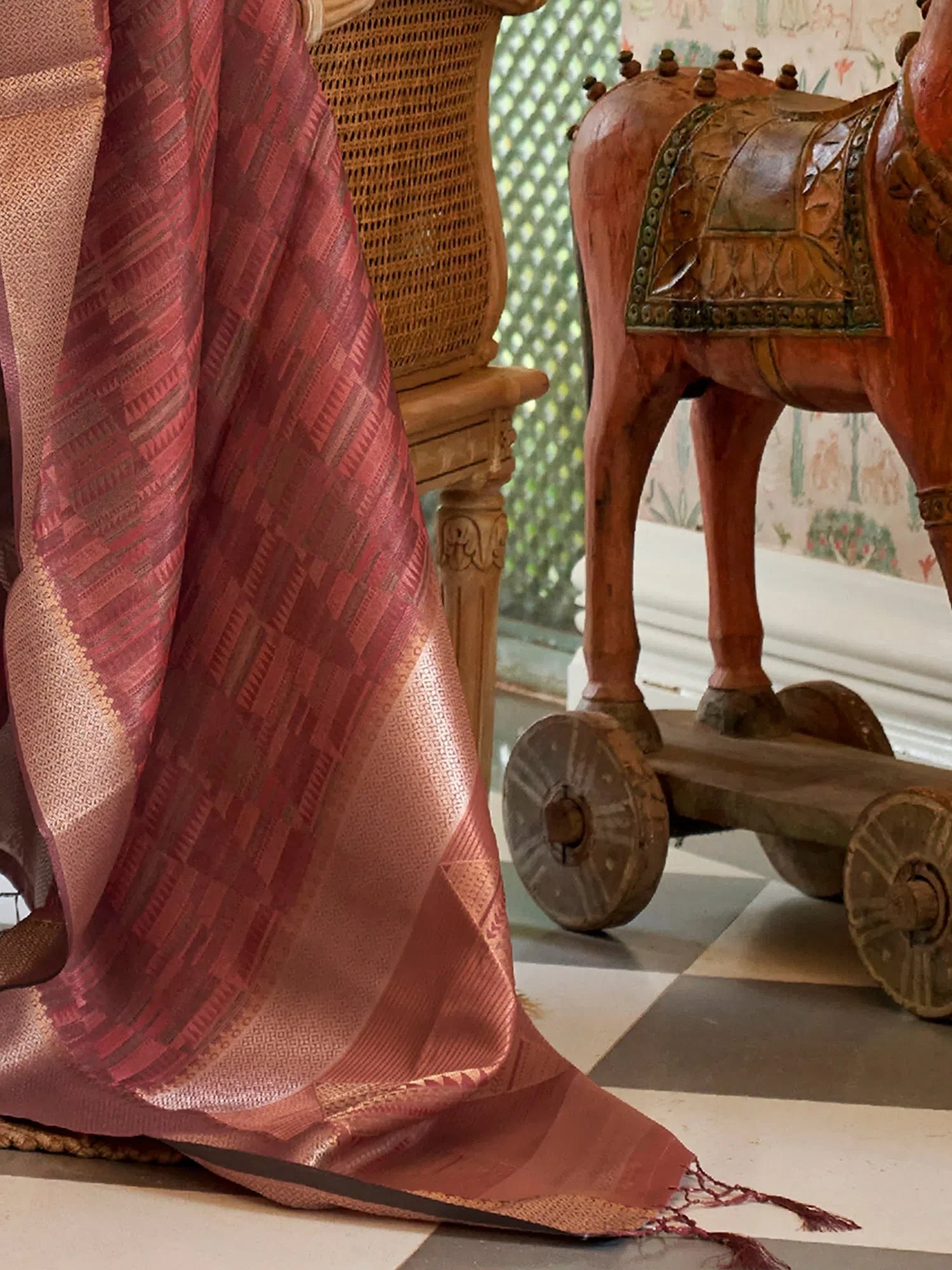 Brown Organza Saree | Elegant Designer Sarees India