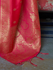 Women's  Blend Pink Woven Design Designer Saree With Blouse Piece-KANYATHA301004