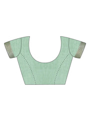 Women's Pure Linen Light Green Woven Design Designer Saree With Blouse Piece-KAPAS300008