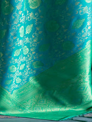 Women's Blend Cream Woven Design Designer Saree With Blouse Piece-KASHA2002