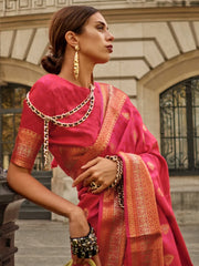 Women's Soft Purple Woven Design Designer Saree With Blouse Piece-KAVLI350005
