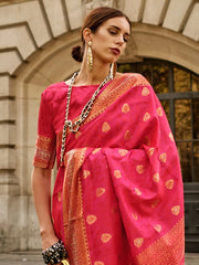 Women's Soft Purple Woven Design Designer Saree With Blouse Piece-KAVLI350005
