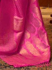 Women's  Blend Pink Woven Design Designer Saree With Blouse Piece-KAZEL231005