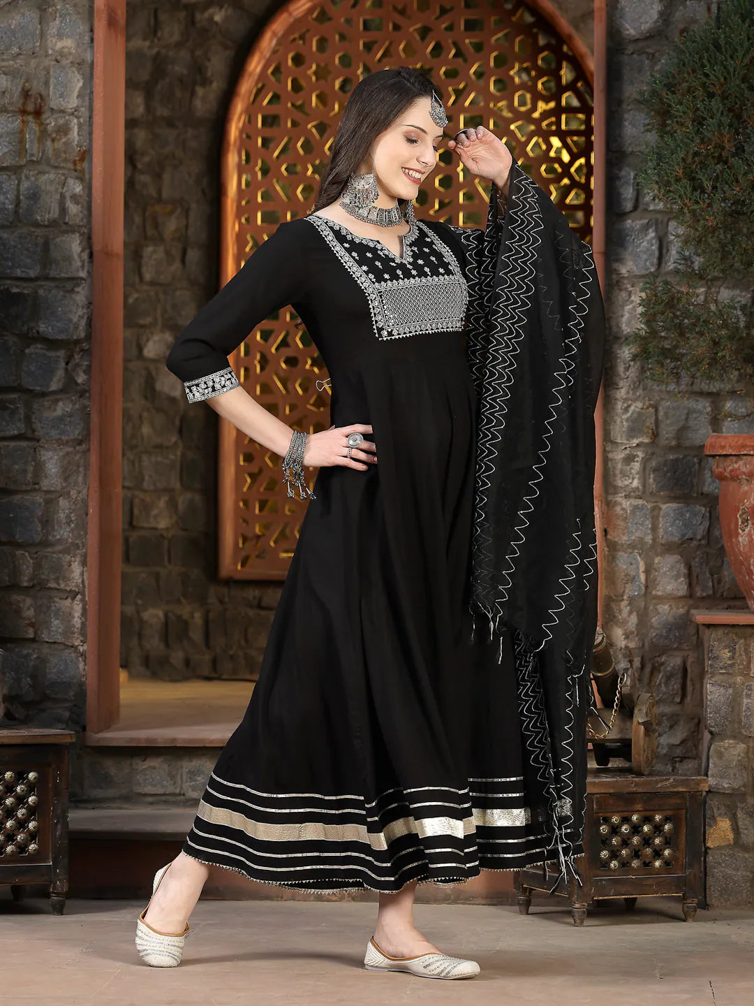 Embroidered Anarkali Kurta with Dupatta | Women's Anarkali Kurtis