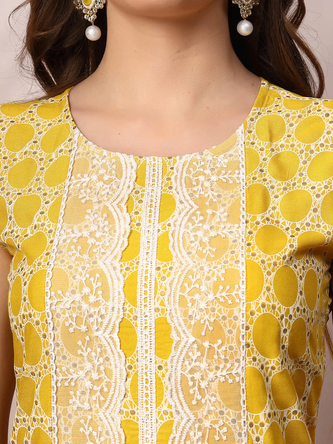Yellow Printed Kurta Dupatta Set | Indian Kurti for Women