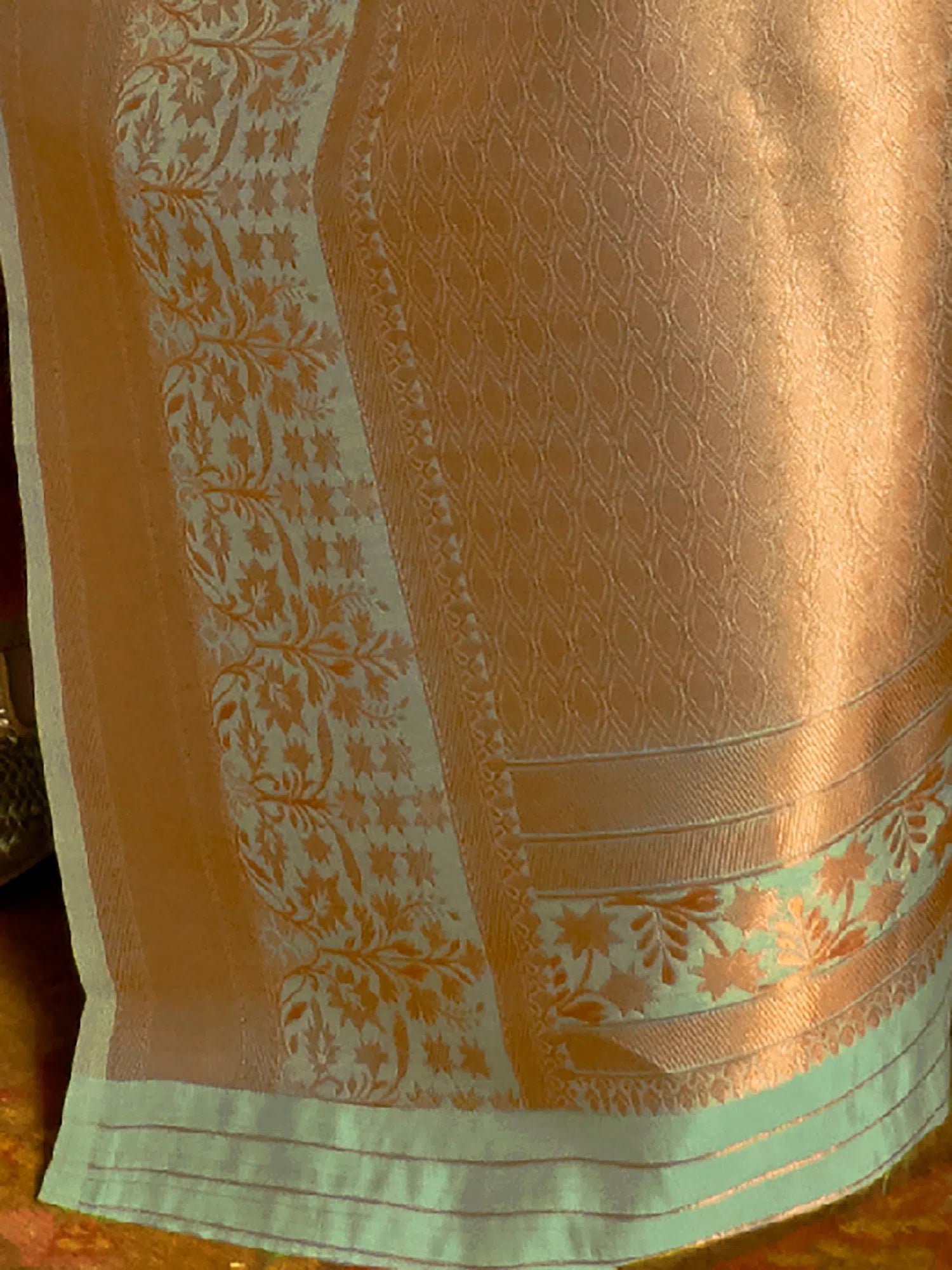 Grey Linen Saree - Designer Indian Sari with Blouse