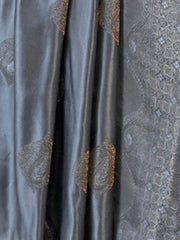 Women's  Blend Grey Woven Design Designer Saree With Blouse Piece-KELSEY299003