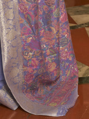 Women's Blend Lavendar Woven Design Designer Saree With Blouse Piece-KERAT272005