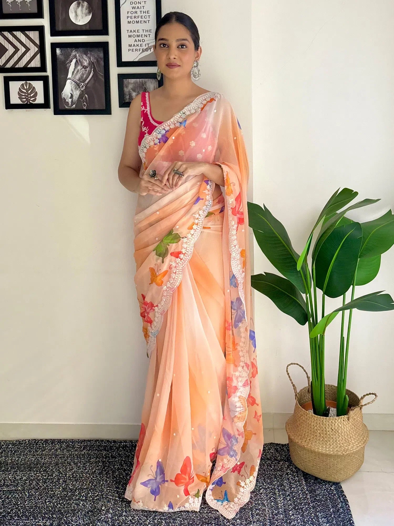 Pink Embellished Designer Saree - Indian Sarees & Blouse