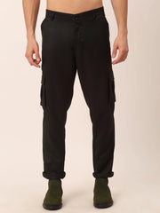 Indian Men's Casual Cotton Solid Cargo Pants