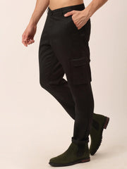 Indian Men's Casual Cotton Solid Cargo Pants