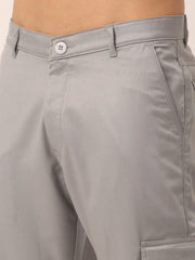Indian Needle Men's Casual Cotton Grey Cargo Pants