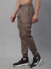 DesiQlo Men's Casual Cotton Solid Cargo Pants
