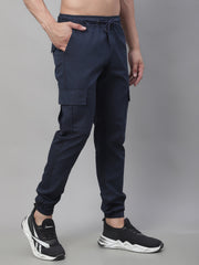DesiQlo Men's Casual Cotton Solid Cargo Pants