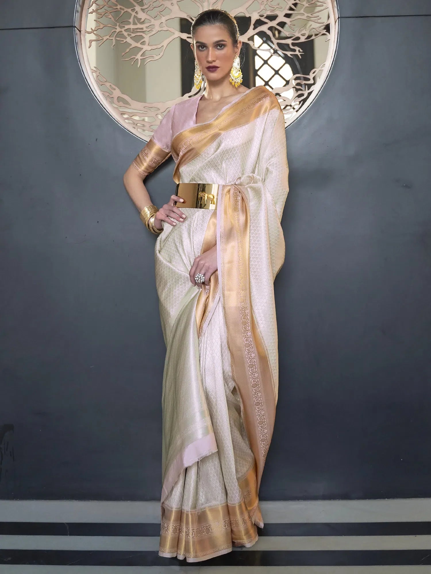Off White Designer Saree | Indian Wedding Sarees