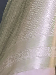 Women's  Blend Off White Woven Design Designer Saree With Blouse Piece-KHITAB245001