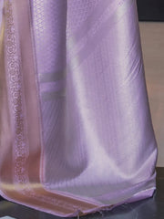 Women's Blend Lavendar Woven Design Designer Saree With Blouse Piece-KHITAB245002