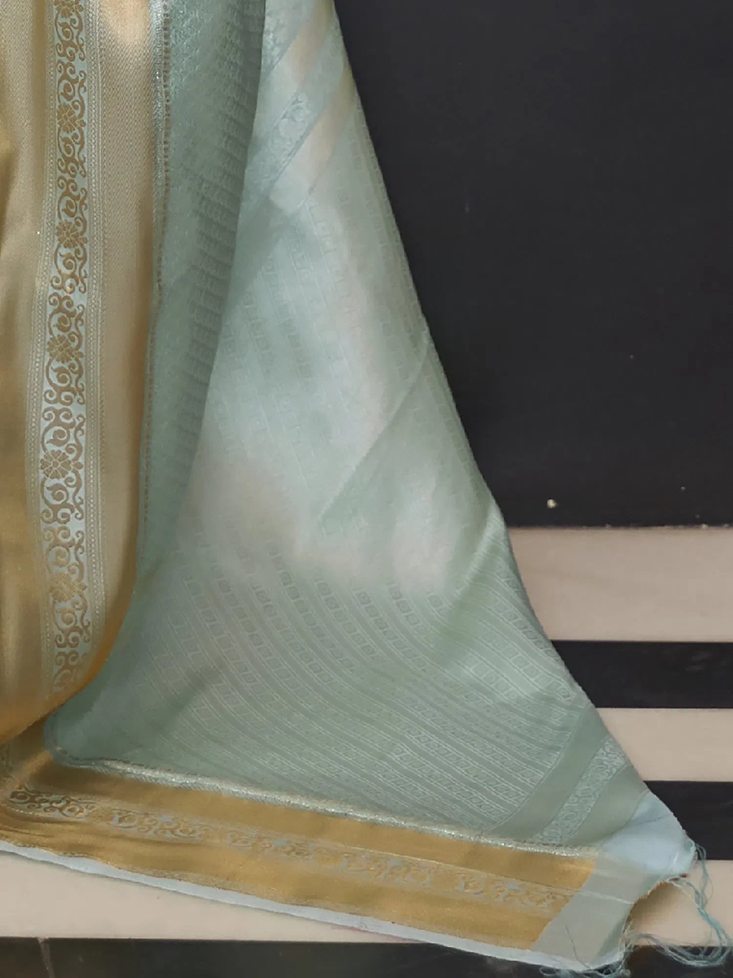 Turquoise Woven Polyester Saree | Designer Sarees India