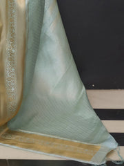 Women's Blend Turquoise Woven Design Designer Saree With Blouse Piece-KHITAB245005