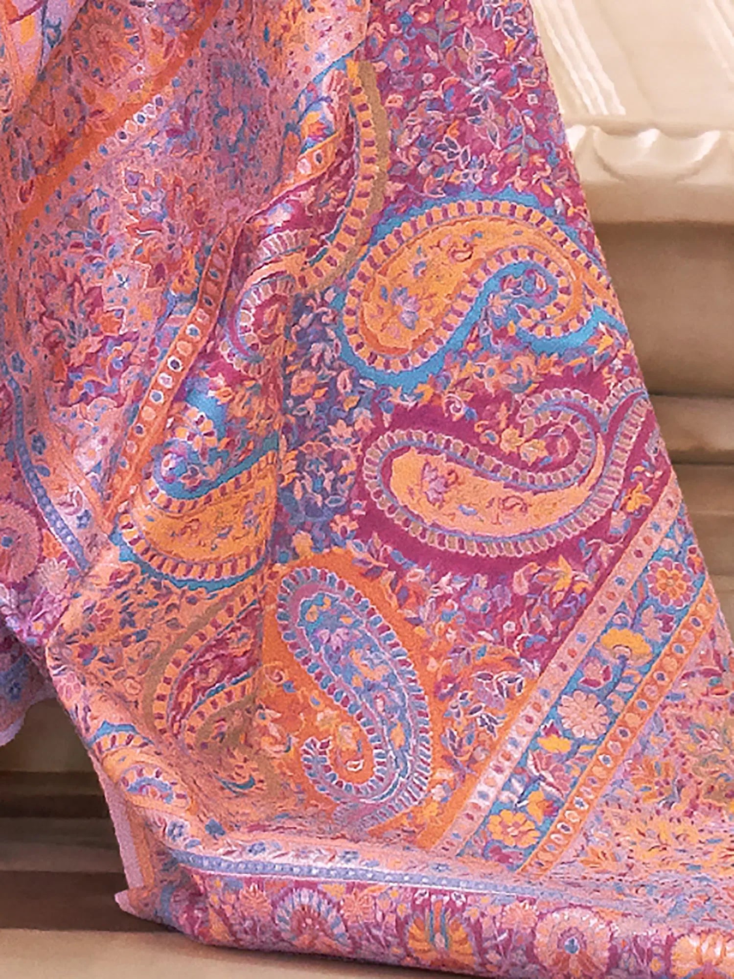 Lavender Polyester Saree with Blouse - Designer Sarees India
