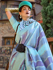 Women's Soft  Turquoise Woven Design Designer Saree With Blouse Piece-KIMBUS374002