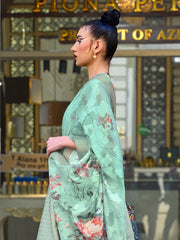 Women's Brasso Sea Green Embellished Designer Saree With Blouse Piece-KINSEL331006
