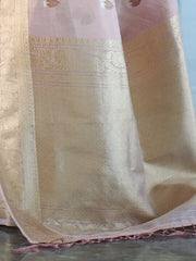 Women's  Blend Pink Woven Design Designer Saree With Blouse Piece-KISA176002
