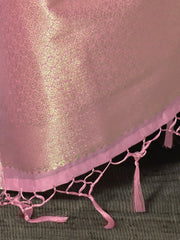 Women's  Blend Pink Woven Design Designer Saree With Blouse Piece-KISHIR286003