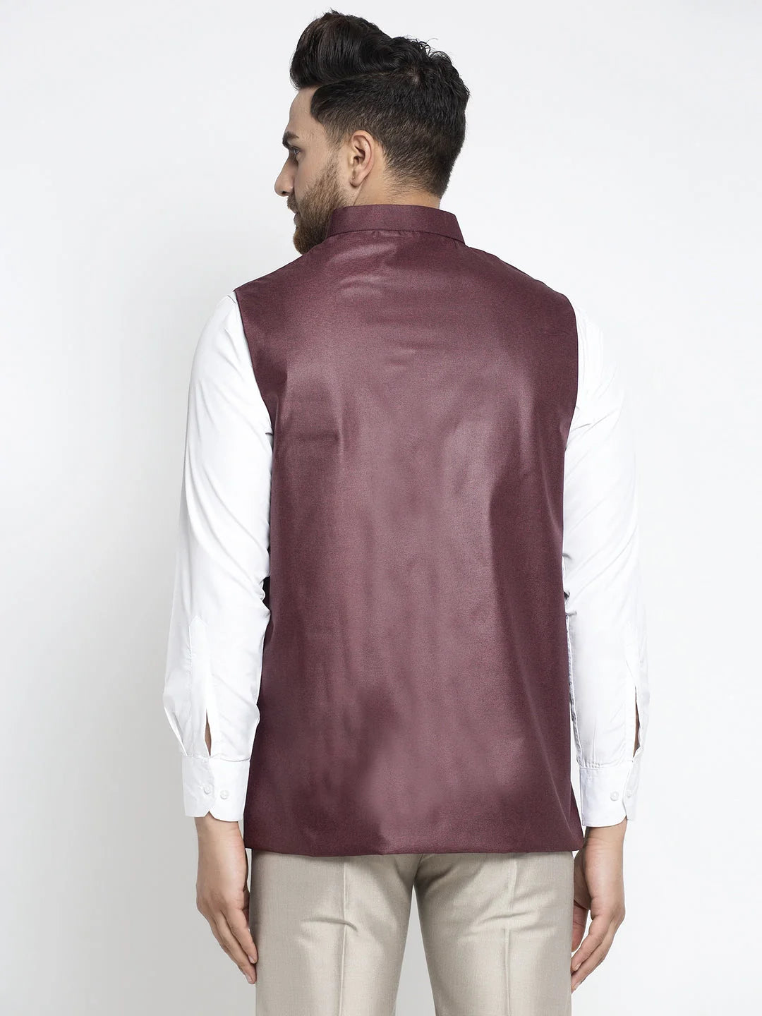 Men's Maroon Nehru Jacket for Weddings | Ethnic Wear