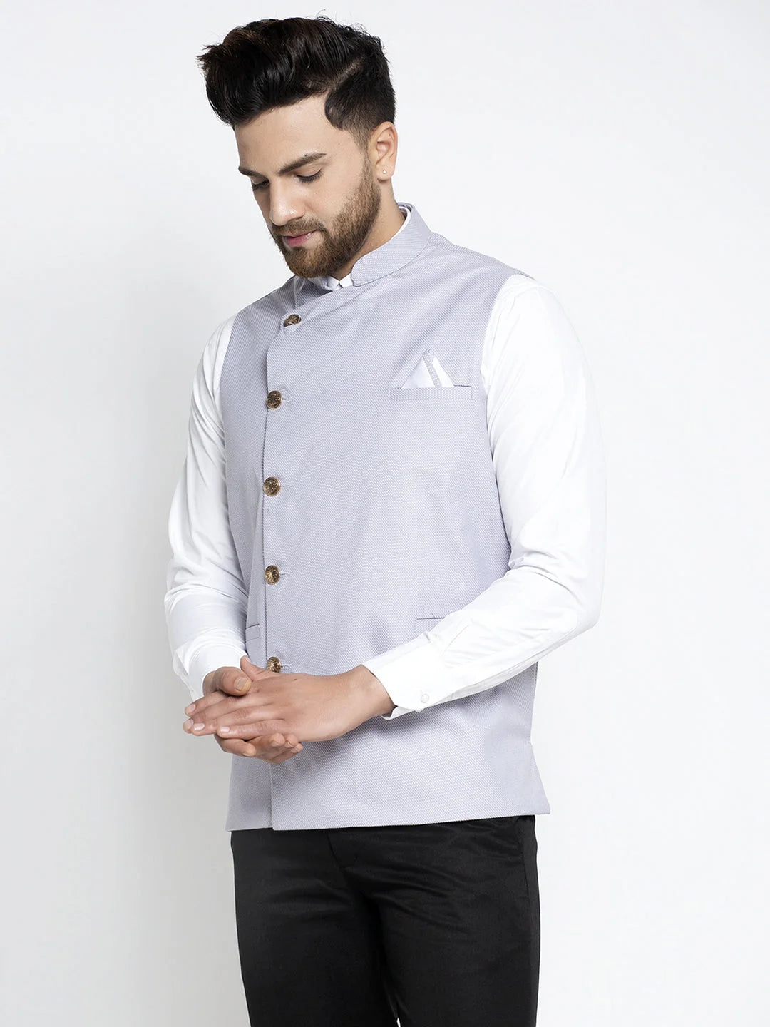 Men's Blue Nehru Jacket | Cotton Ethnic Nehru Jackets