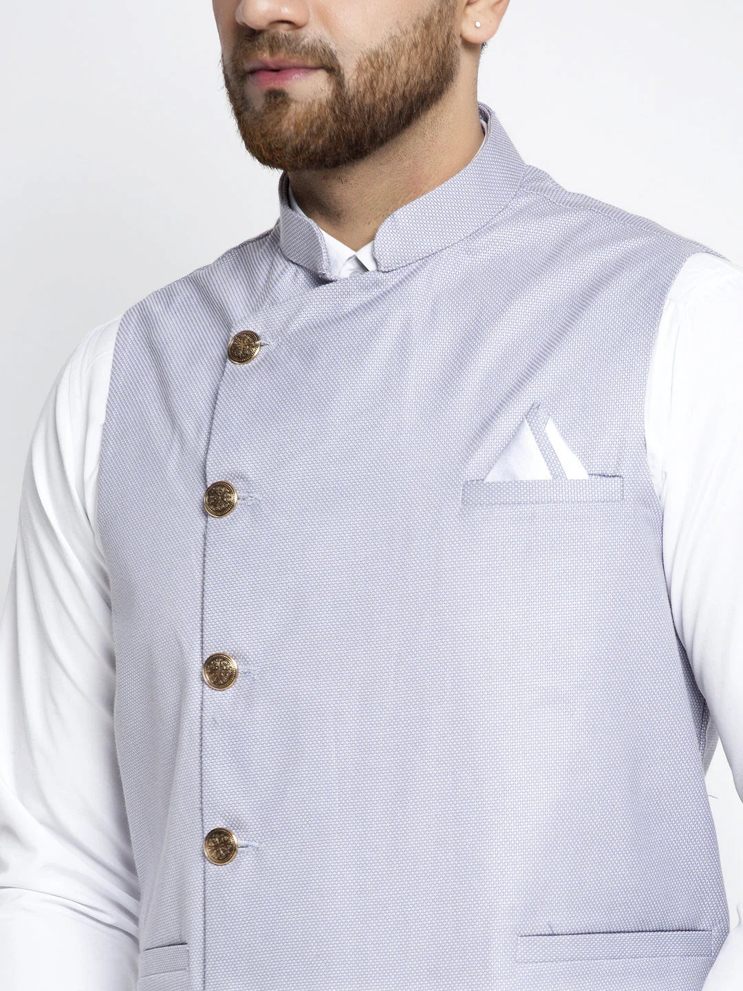 Men's Blue Nehru Jacket | Cotton Ethnic Nehru Jackets
