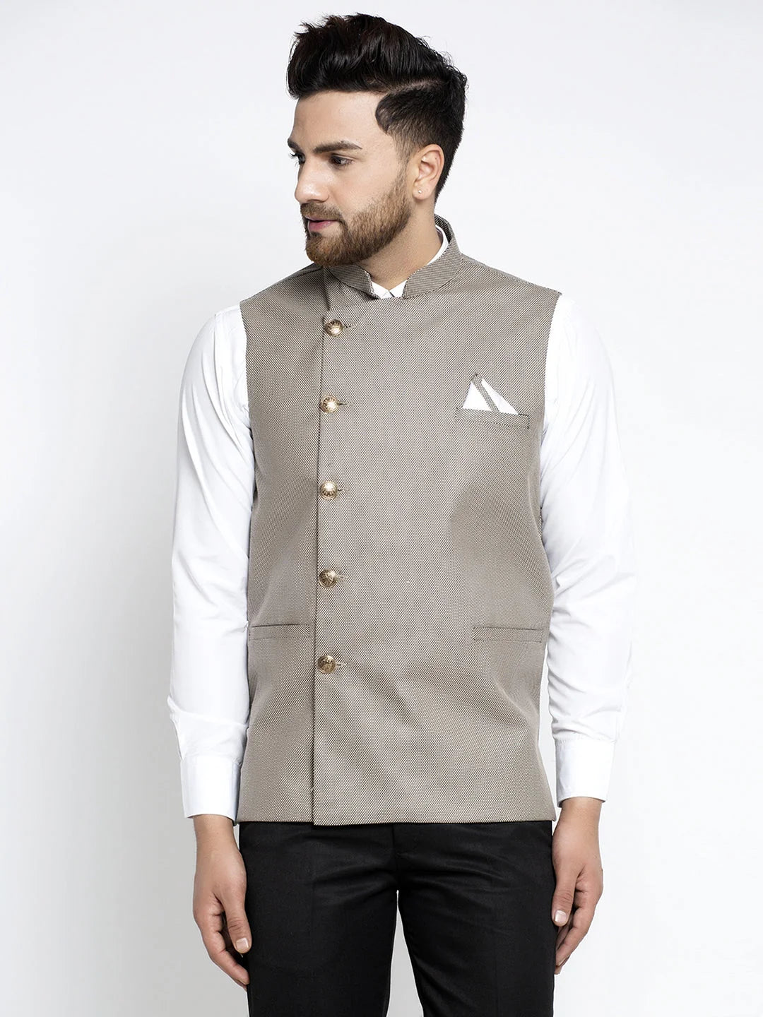 Men's Grey Nehru Jacket