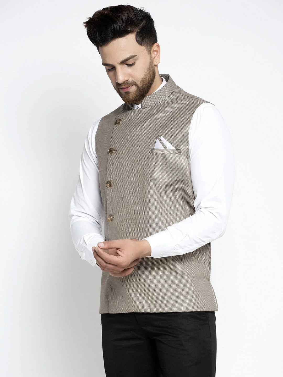 Grey Nehru Jacket - Men's Modi Jacket Collection