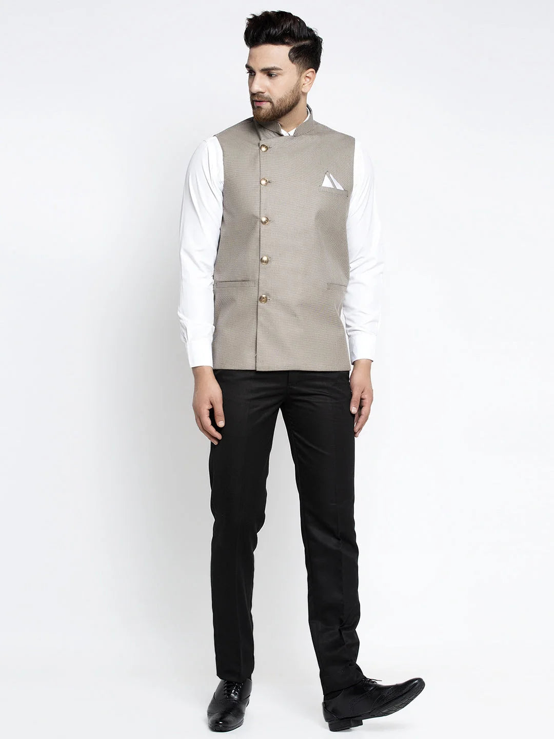 Grey Nehru Jacket - Men's Modi Jacket Collection
