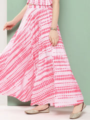 Women Flared Printed Maxi Skirt-AHSKCRDP-15030
