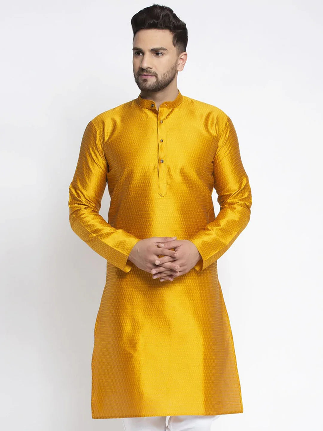 DesiQlo Men Kurta Only - Yellow
