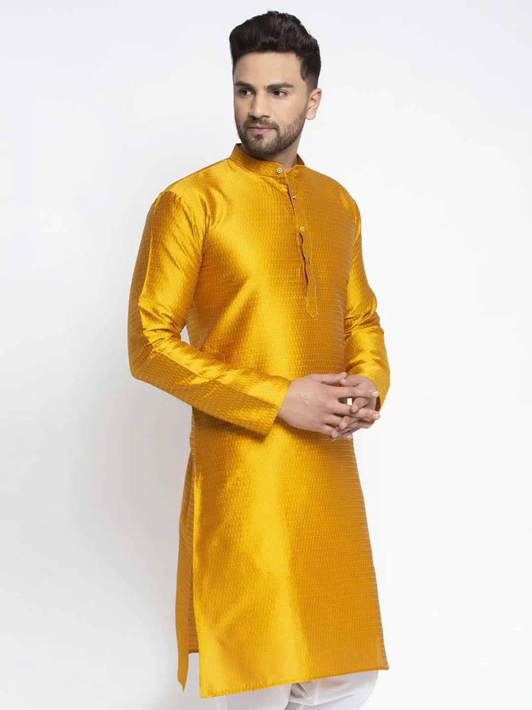DesiQlo Men Kurta Only - Yellow