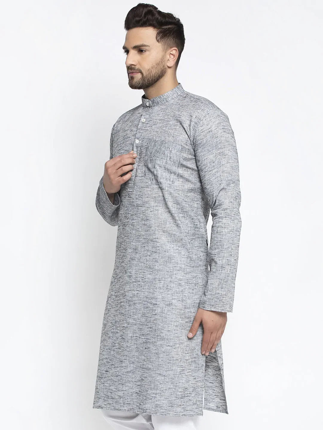 DesiQlo Men Kurta Only - Grey
