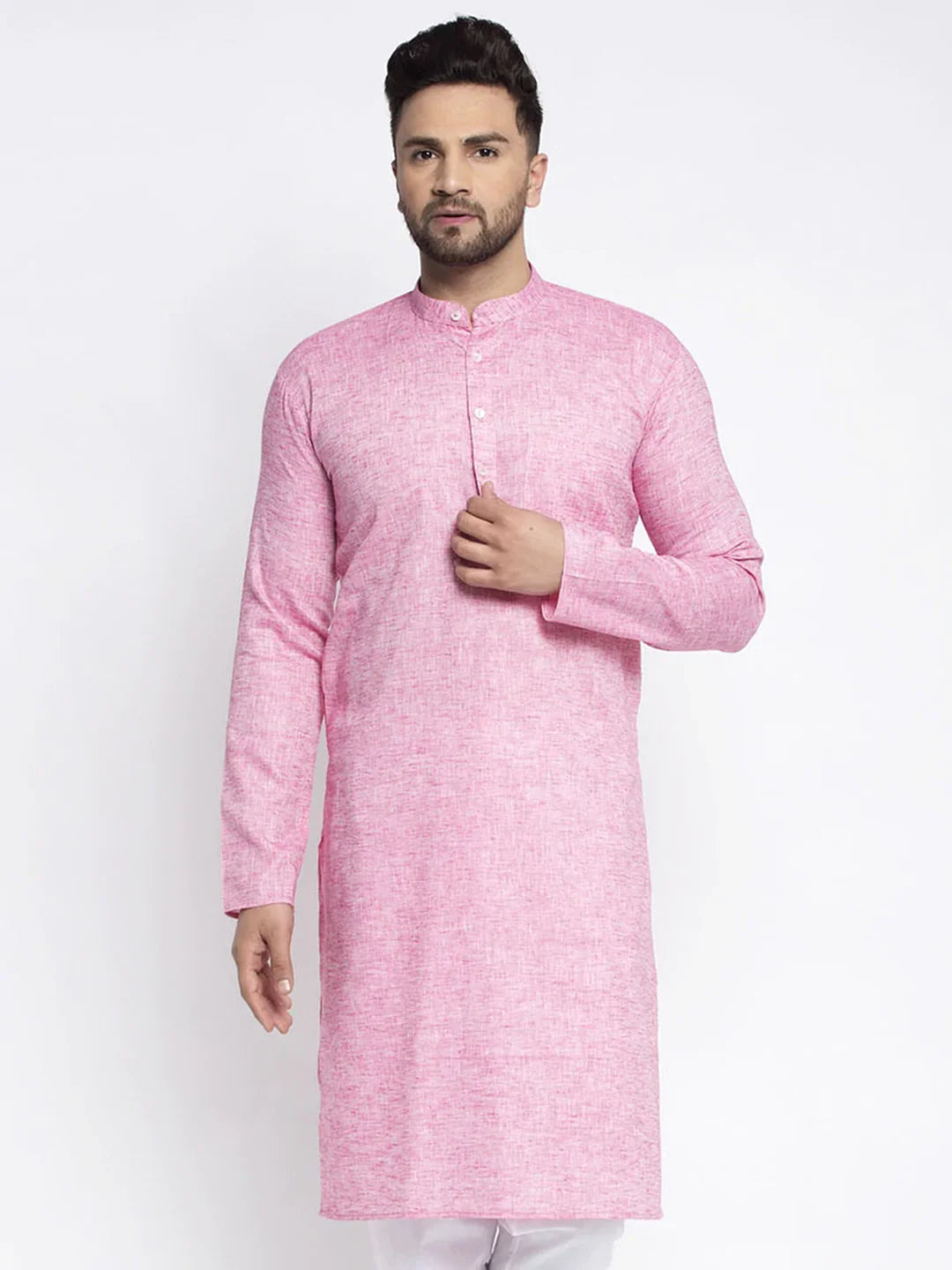 DesiQlo Men Kurta Only - Pink