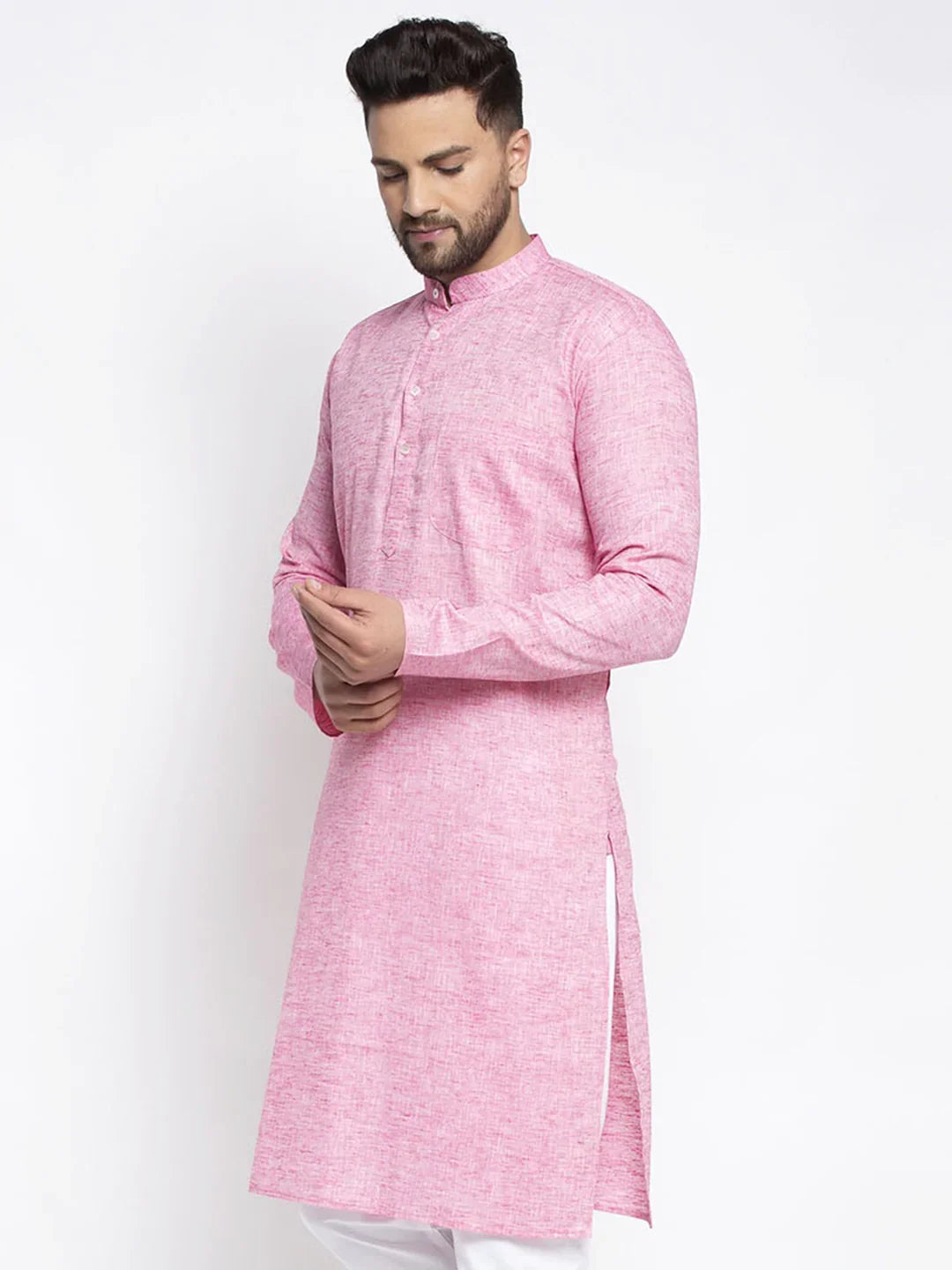 DesiQlo Men Kurta Only - Pink