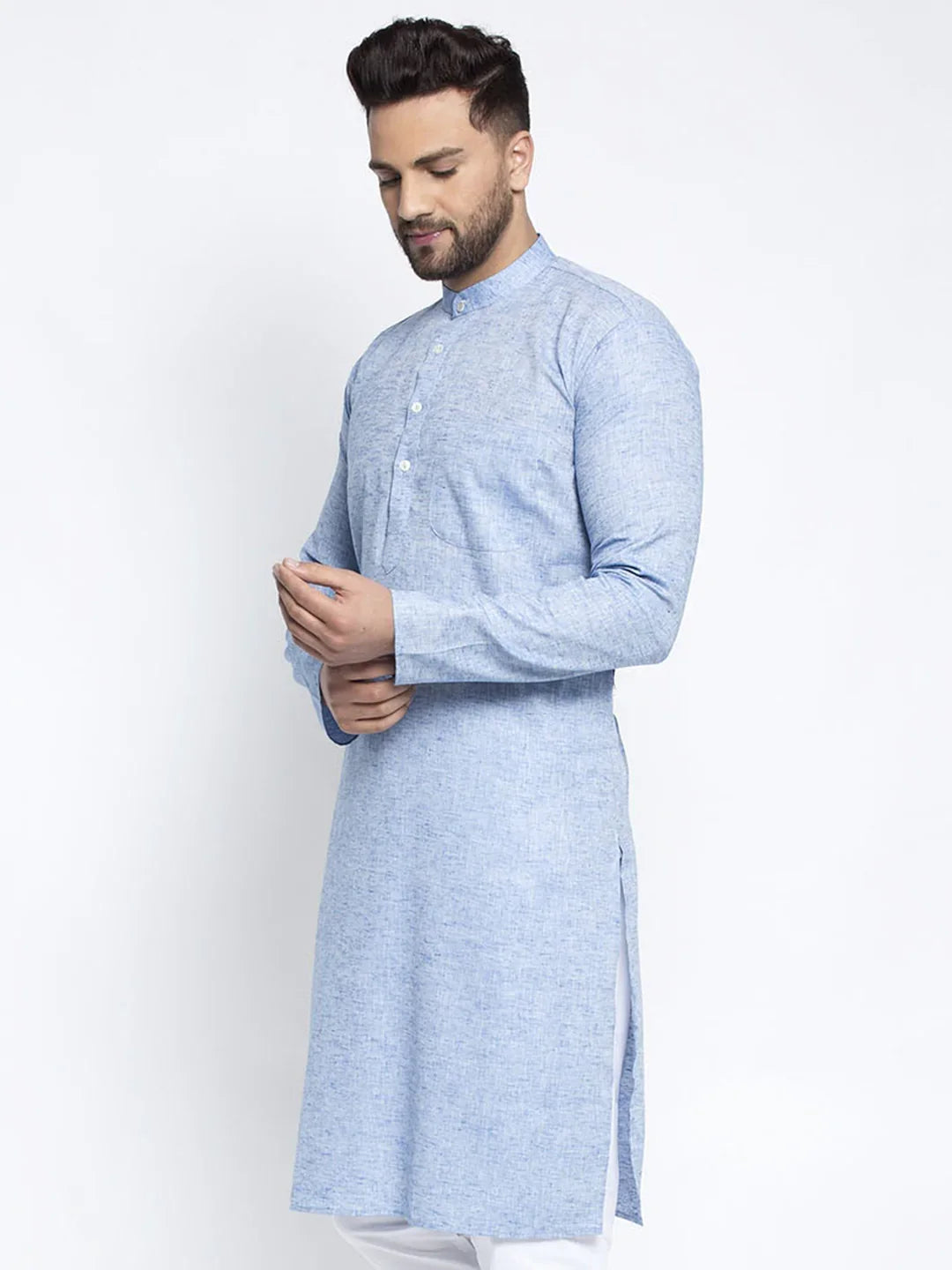 DesiQlo Men Kurta Only - Blue