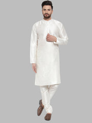 Men White Solid Kurta Only Fashion