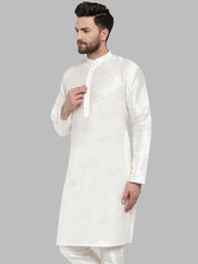 Men White Solid Kurta Only Fashion