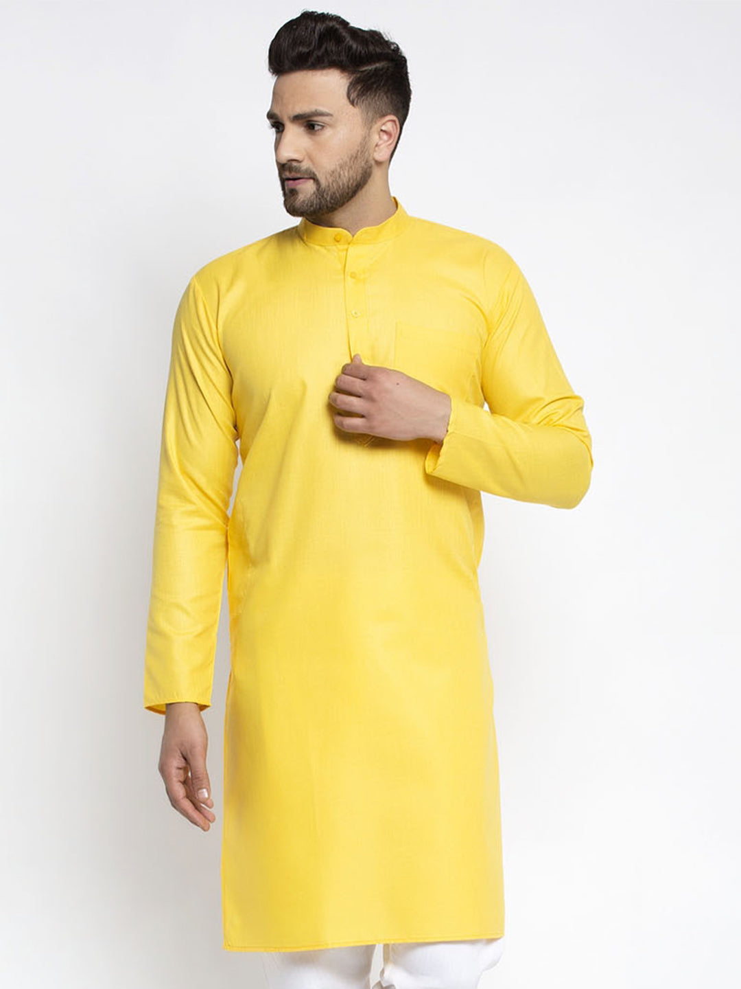 Lemon Cotton Kurta for Men - Stylish Indian Kurta