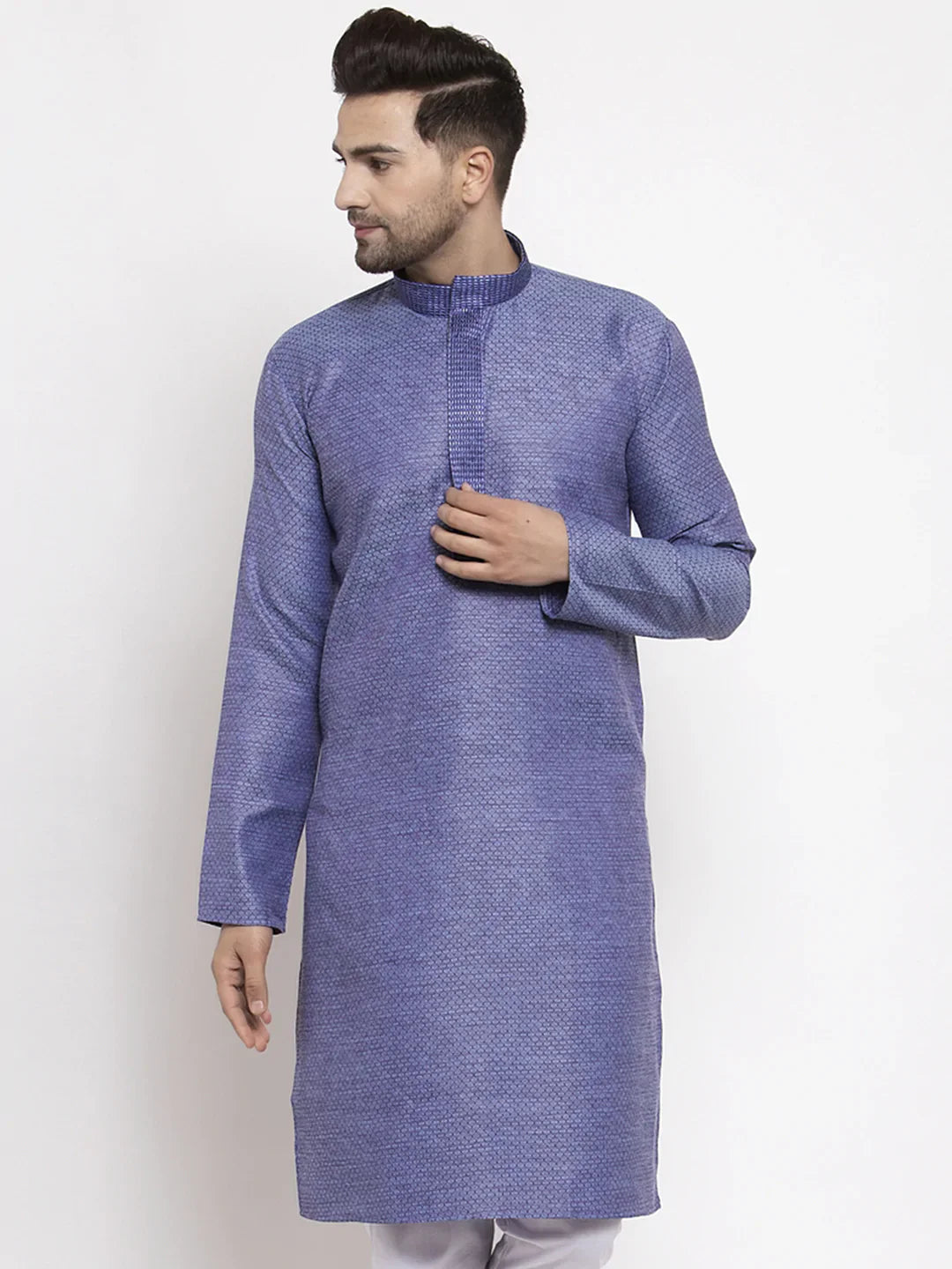 Blue Embroidered Men's Kurta | Indian Kurta for Men