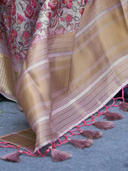 Women's Organza Grey Woven Design Designer Saree With Blouse Piece-KLAY325004
